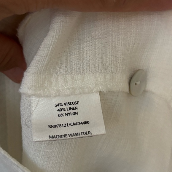 EILEEN FISHER Creamy linen blend boxy jacket w/ Mandarin collar Long sleeves PL - Picture 10 of 16